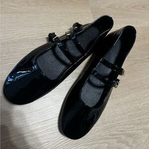 Black Patent Leather Mary Jane Flats
